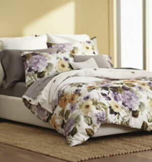 Hudson Bay Boutique Floral Cotton Queen Duvet Cover Set 3 Piece